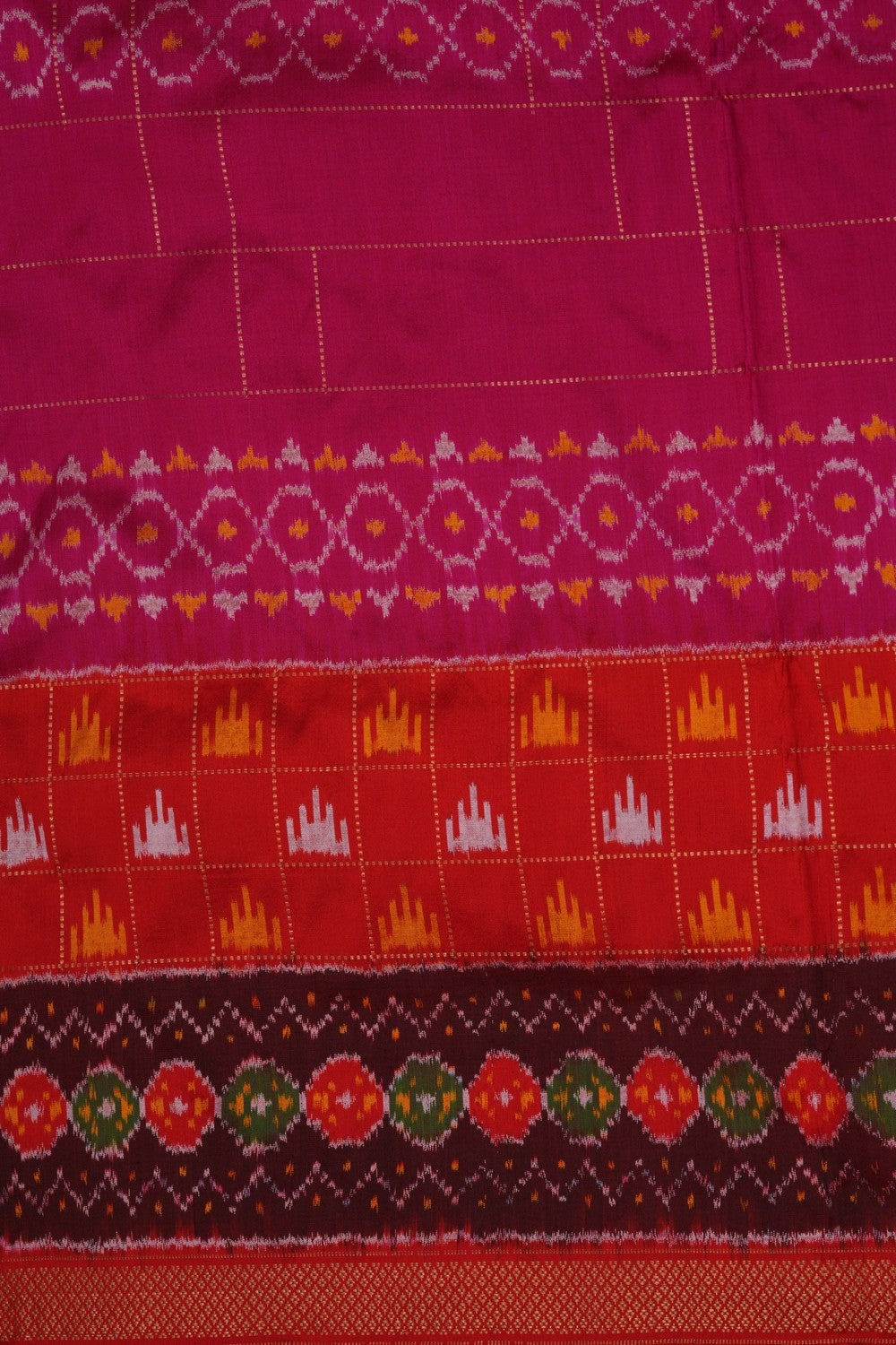 Image of Pochampally Ikat Silk Pink Saree